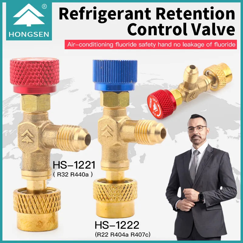 HS R410a R22 Refrigeration Tool Air conditioning Safety Valve Adapter Fitting Refrigeration Charging Copper Adapter For R410A