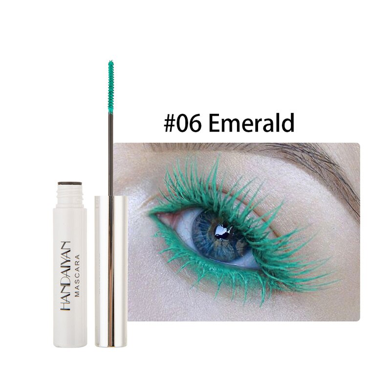 HANDAIYAN White Mascara Eyelashes Curling Liquid Pen Mascaras Eye Makeup Eye Lash Thick Cosmetics Tool Lengthening Colored Brush