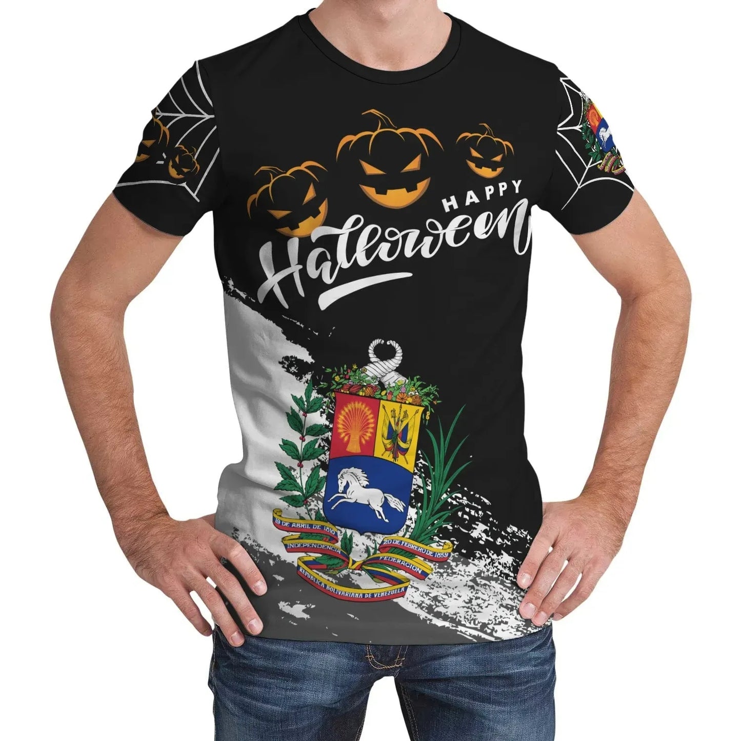 Venezuela Halloween Exclusive T-shirt Venezuela Flag T-Shirt Oversized T Shirt Short Sleeve Tee Casual Fashion Streetwear Blouse
