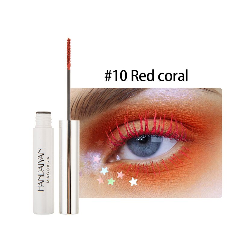 HANDAIYAN White Mascara Eyelashes Curling Liquid Pen Mascaras Eye Makeup Eye Lash Thick Cosmetics Tool Lengthening Colored Brush