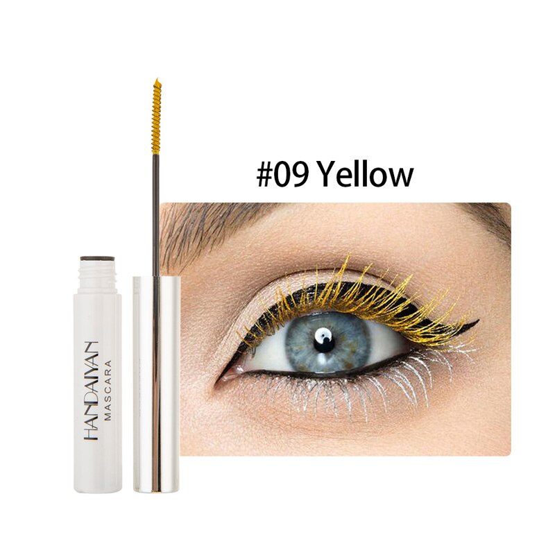 HANDAIYAN White Mascara Eyelashes Curling Liquid Pen Mascaras Eye Makeup Eye Lash Thick Cosmetics Tool Lengthening Colored Brush