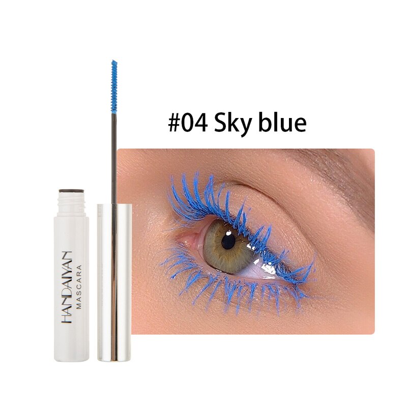 HANDAIYAN White Mascara Eyelashes Curling Liquid Pen Mascaras Eye Makeup Eye Lash Thick Cosmetics Tool Lengthening Colored Brush