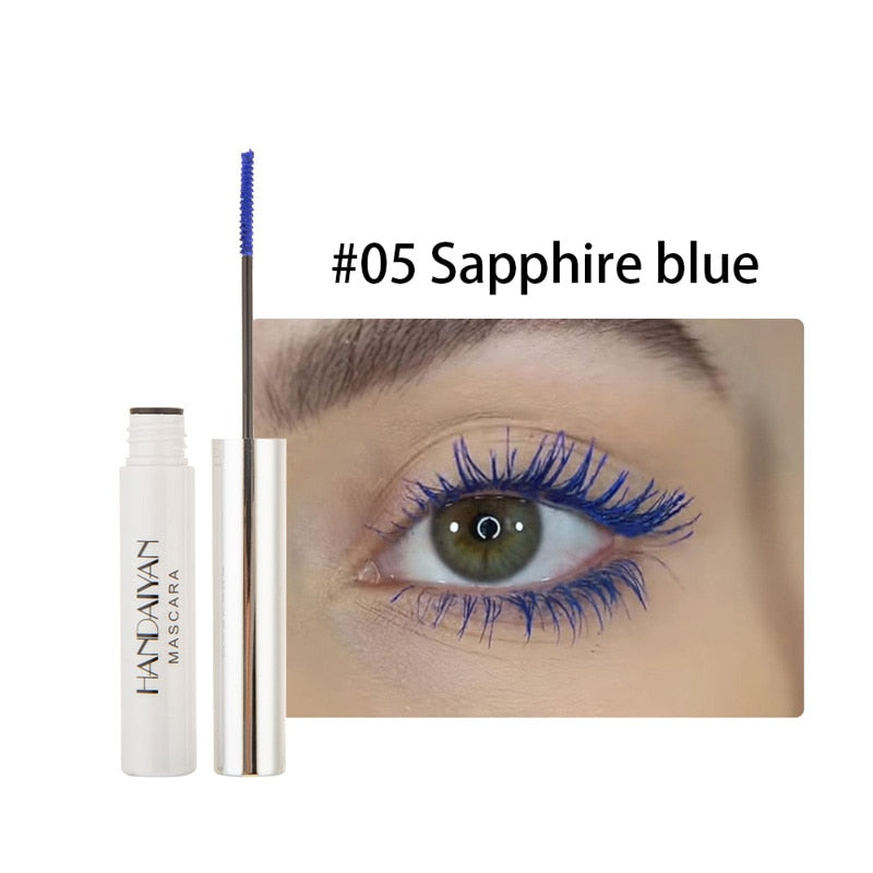 HANDAIYAN White Mascara Eyelashes Curling Liquid Pen Mascaras Eye Makeup Eye Lash Thick Cosmetics Tool Lengthening Colored Brush