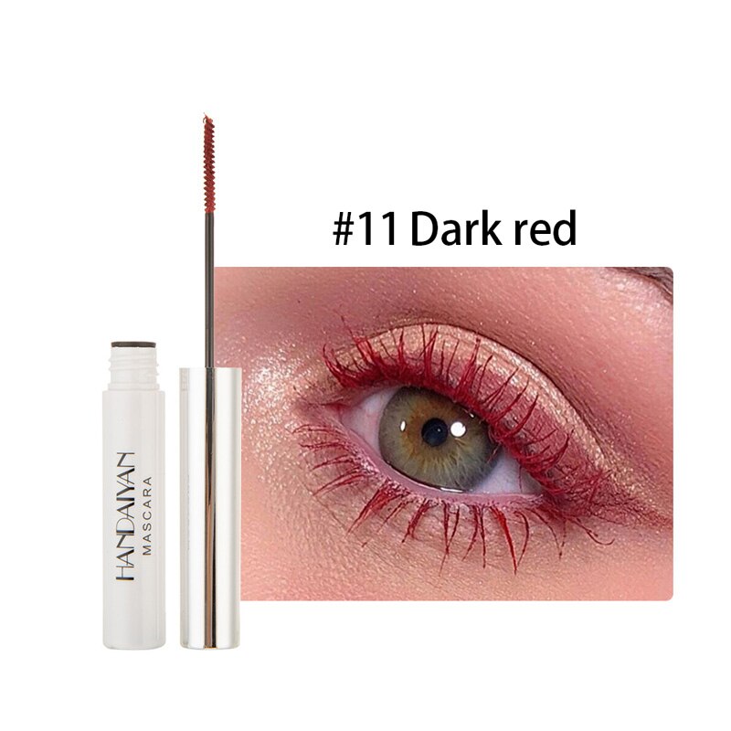 HANDAIYAN White Mascara Eyelashes Curling Liquid Pen Mascaras Eye Makeup Eye Lash Thick Cosmetics Tool Lengthening Colored Brush