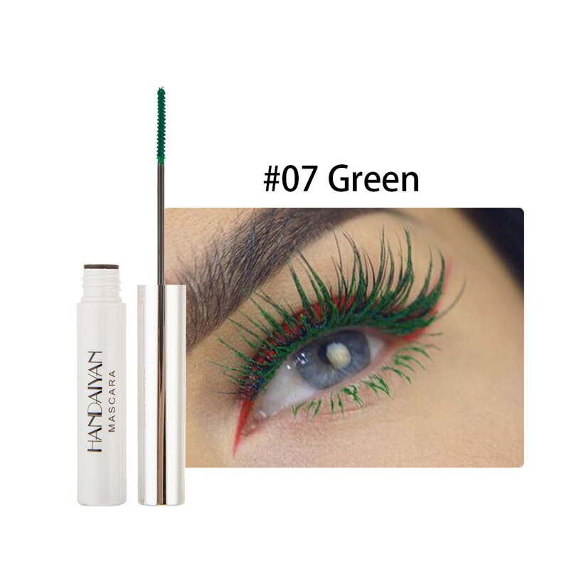 HANDAIYAN White Mascara Eyelashes Curling Liquid Pen Mascaras Eye Makeup Eye Lash Thick Cosmetics Tool Lengthening Colored Brush