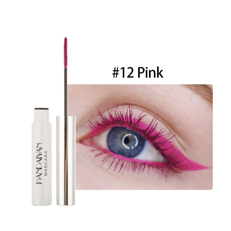 HANDAIYAN White Mascara Eyelashes Curling Liquid Pen Mascaras Eye Makeup Eye Lash Thick Cosmetics Tool Lengthening Colored Brush