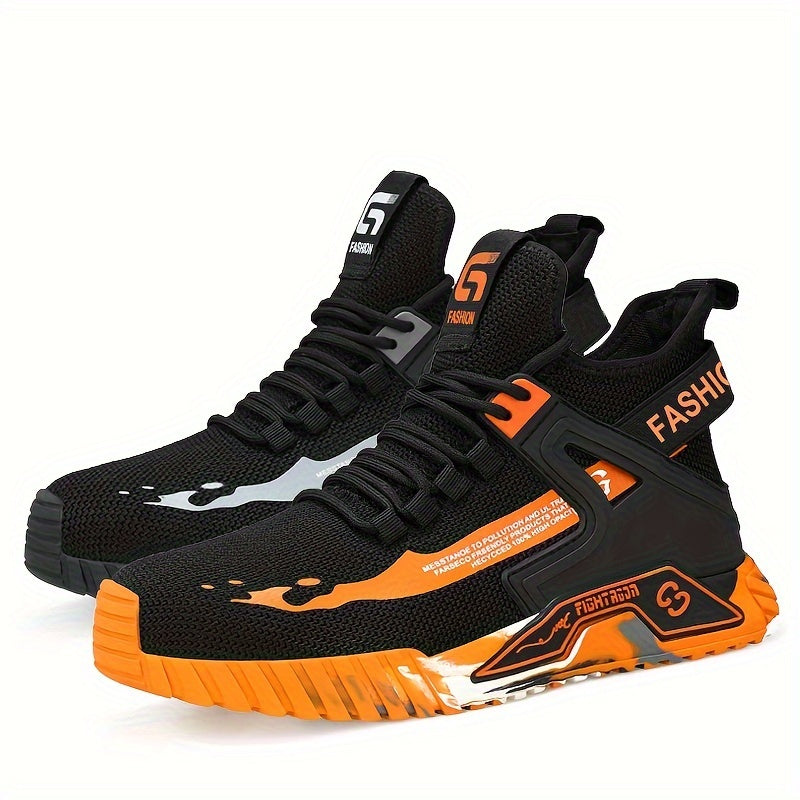 Breathable Steel Toe Work Shoes for Men - Slip Resistant, High Quality, Industrial Construction Sneakers - Plus Size