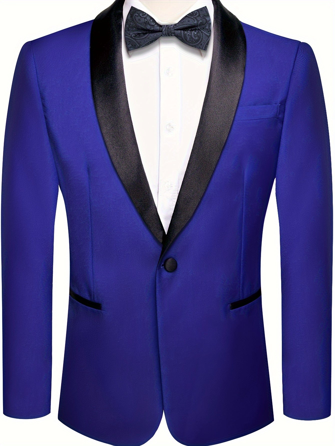 1PCS Chaqueta de esmoquin azul marino para hombre para boda sin pajarita, corte regular formal, chaqueta de traje para eventos limpios y elegantes