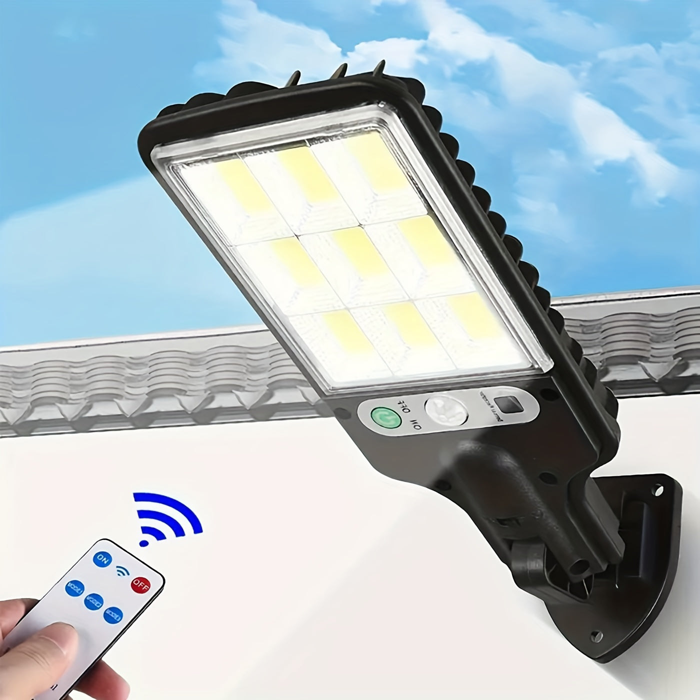 Farola Solar Para Exteriores, Luz De Jardín Con Sensor Humano, Luz De Pared LED Con Control Remoto, Luz De Jardín Impermeable