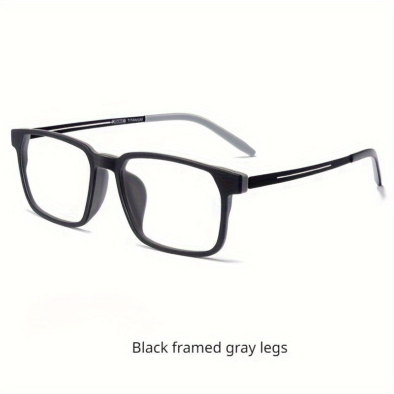 1pc Gafas De Marco Completo De Titanio De Goma Para Hombres, Marco De Gafas Cuadrado Ultraligero TR90