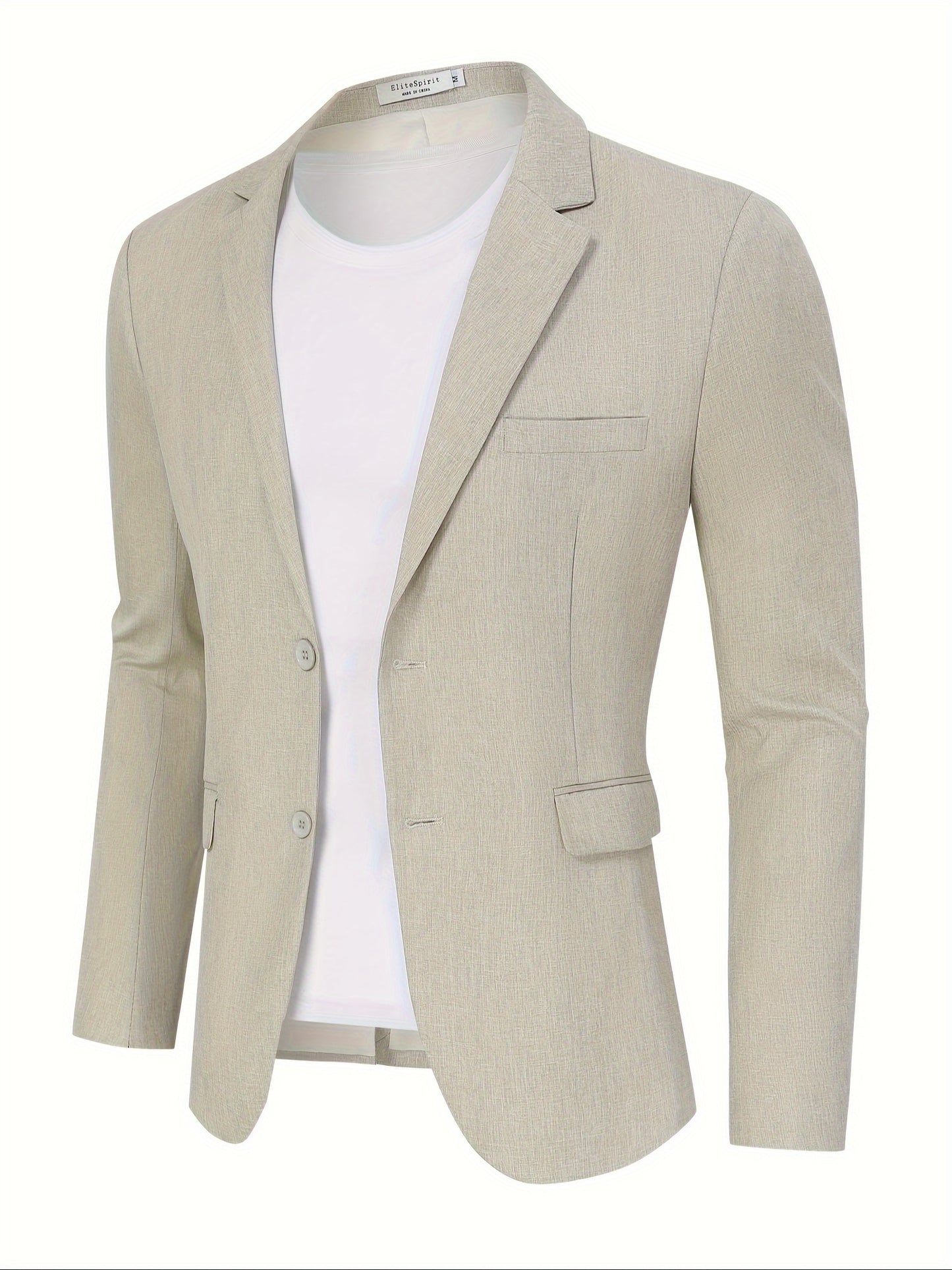 Blazers casuales ligeros para hombre, chaquetas deportivas, trajes de corte regular, chaquetas de dos botones
