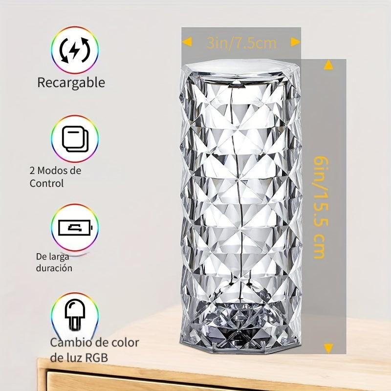 16 Colores Cambiantes RGB LED Rosa Lámpara Táctil - Perfecta Para Bar, Dormitorio, Regalo Para Amante - Control Remoto Y Táctil, Carga Y Alimentación USB