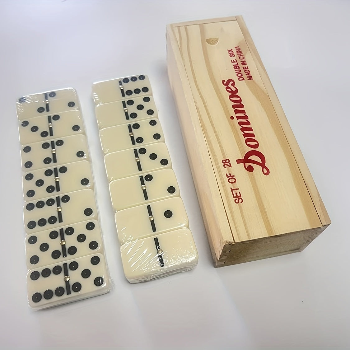 Juego De Dominó Para Adultos De 28 Uds., Juego De Mesa Clásico, Juego Doble De Seis, Juego Familiar, Juego De Dominó Doble De 6 Fichas Con Spinner En Caja De Madera Natural