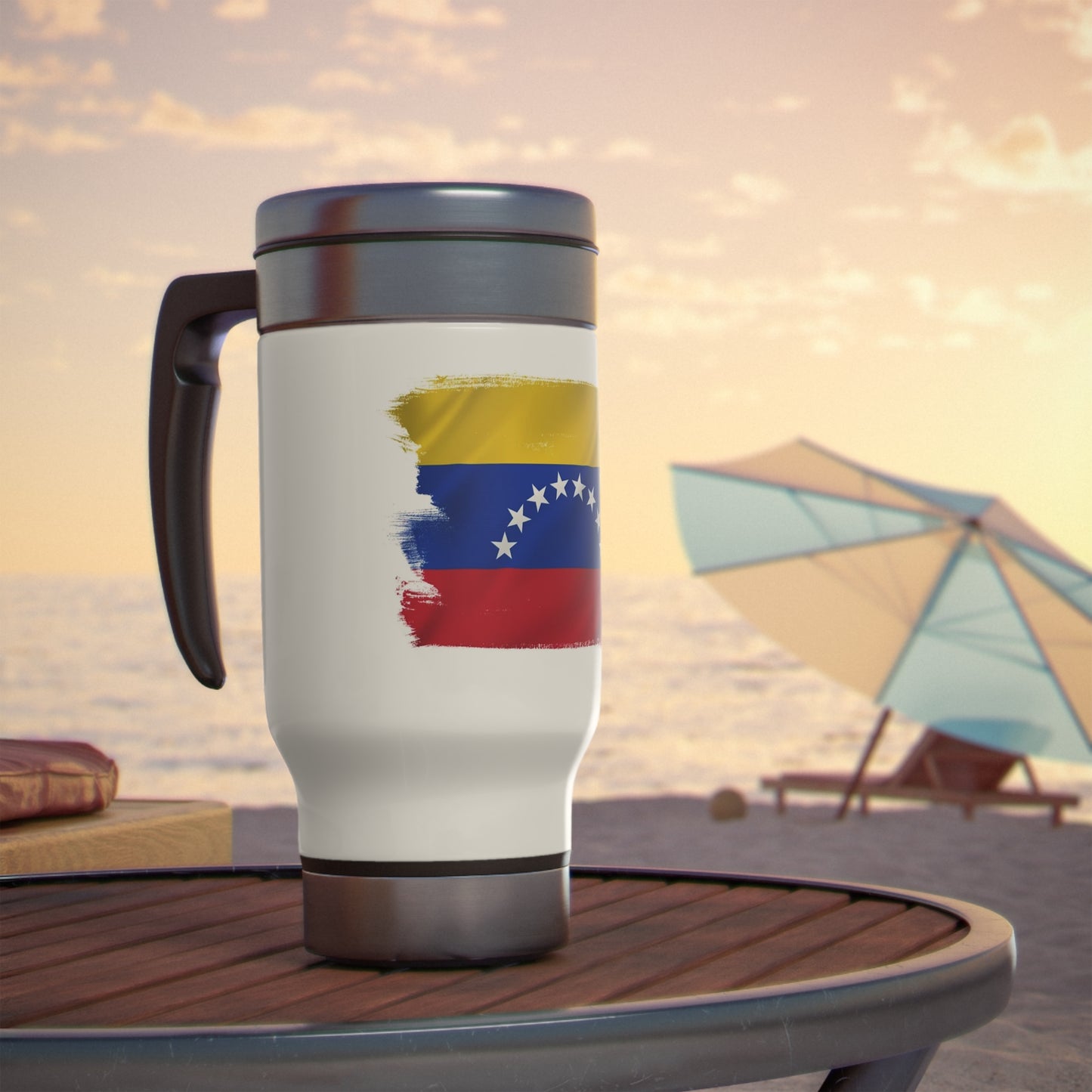 Stainless Steel Travel Mug with Handle, 14oz