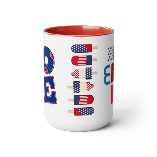 Two-Tone Coffee Mugs, 15oz