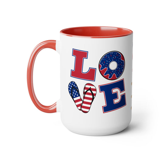 Two-Tone Coffee Mugs, 15oz
