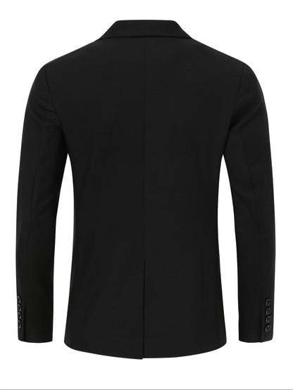 Blazers casuales ligeros para hombre, chaquetas deportivas, trajes de corte regular, chaquetas de dos botones