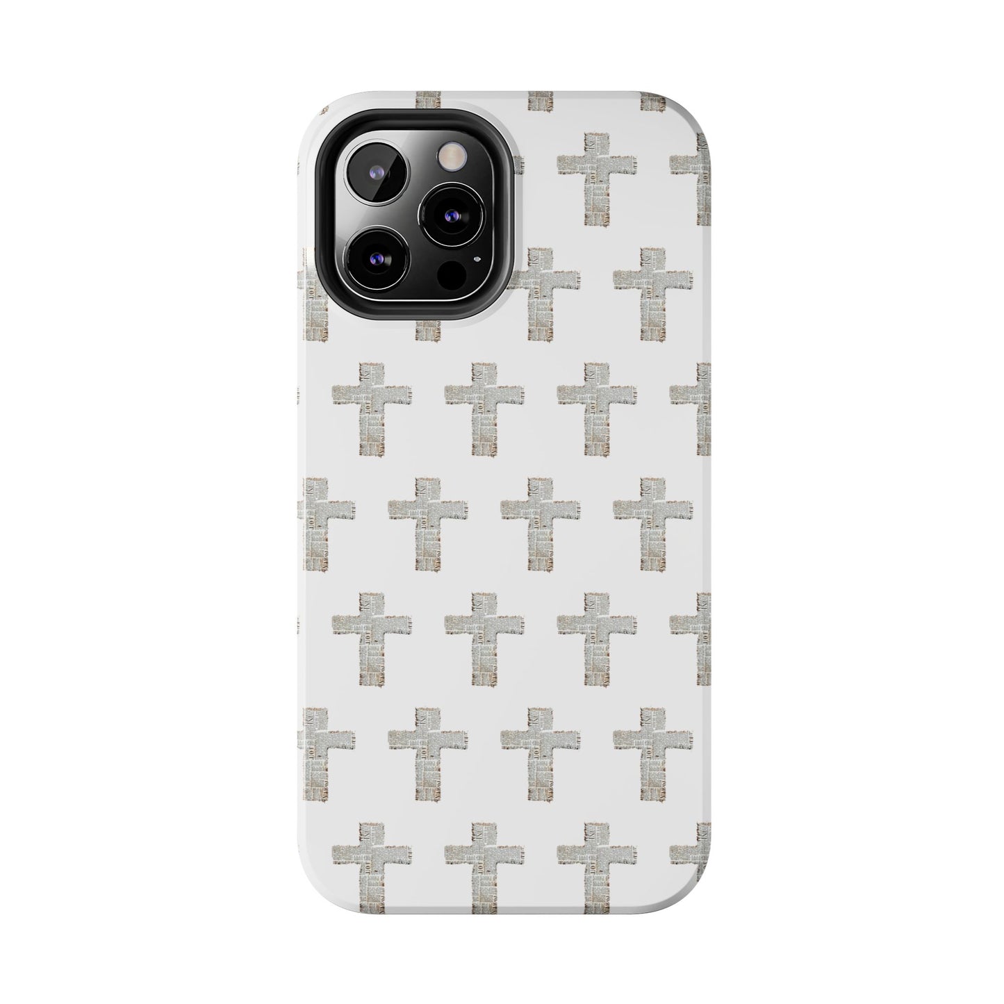 Cross Pattern Tough Phone Case — Minimalist Religious Christian Design