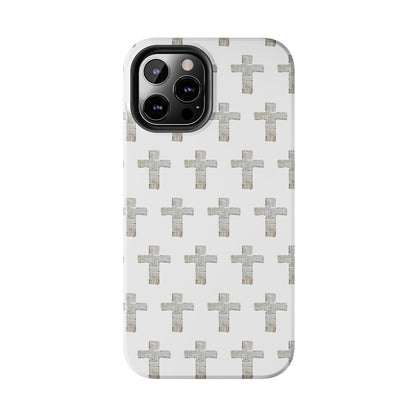 Cross Pattern Tough Phone Case — Minimalist Religious Christian Design