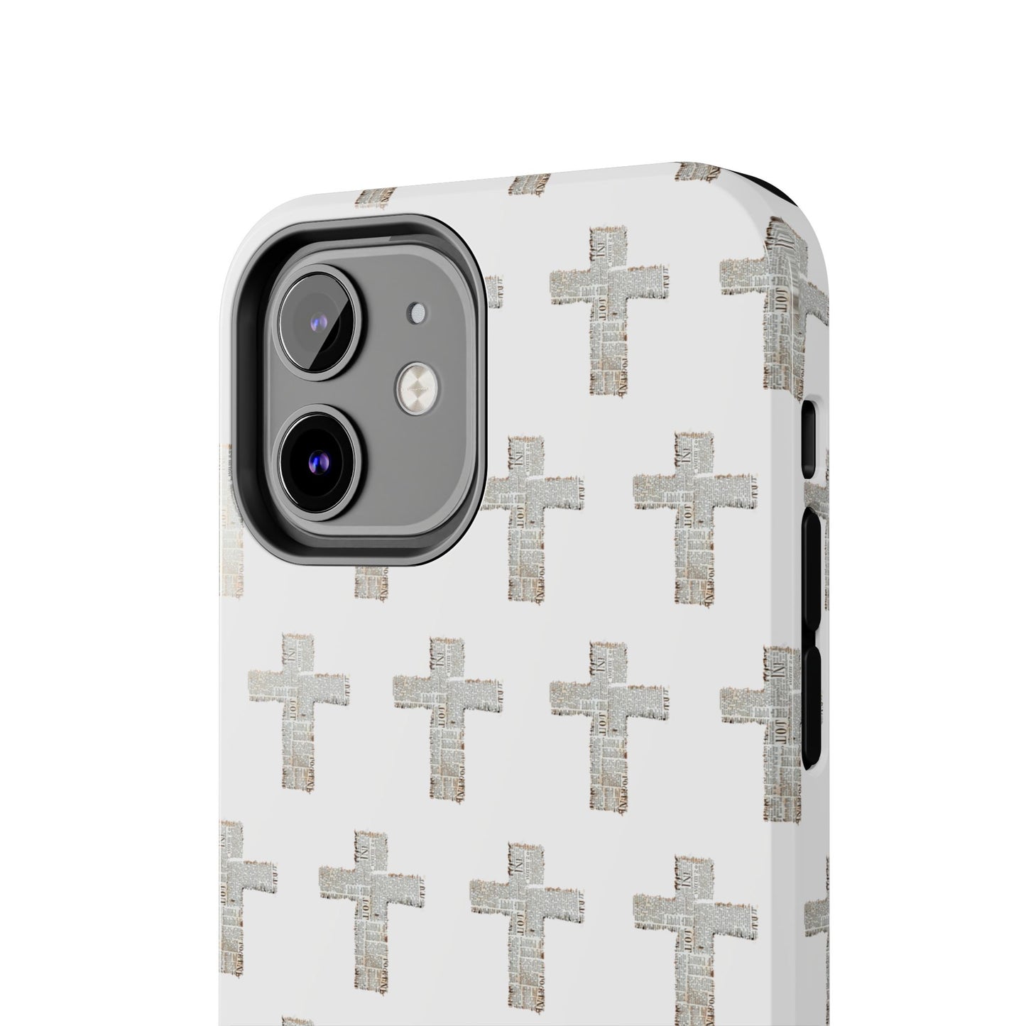 Cross Pattern Tough Phone Case — Minimalist Religious Christian Design
