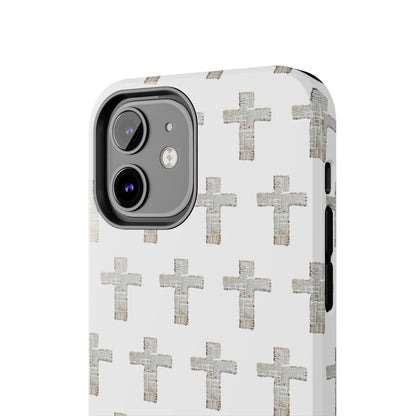 Cross Pattern Tough Phone Case — Minimalist Religious Christian Design