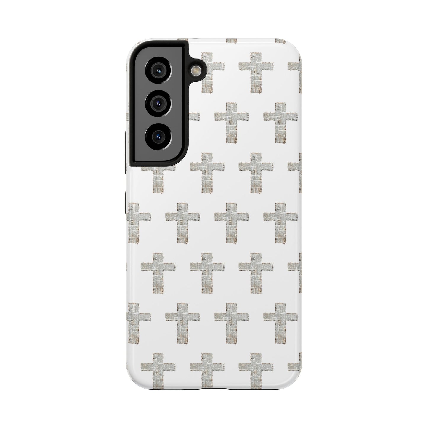 Cross Pattern Tough Phone Case — Minimalist Religious Christian Design