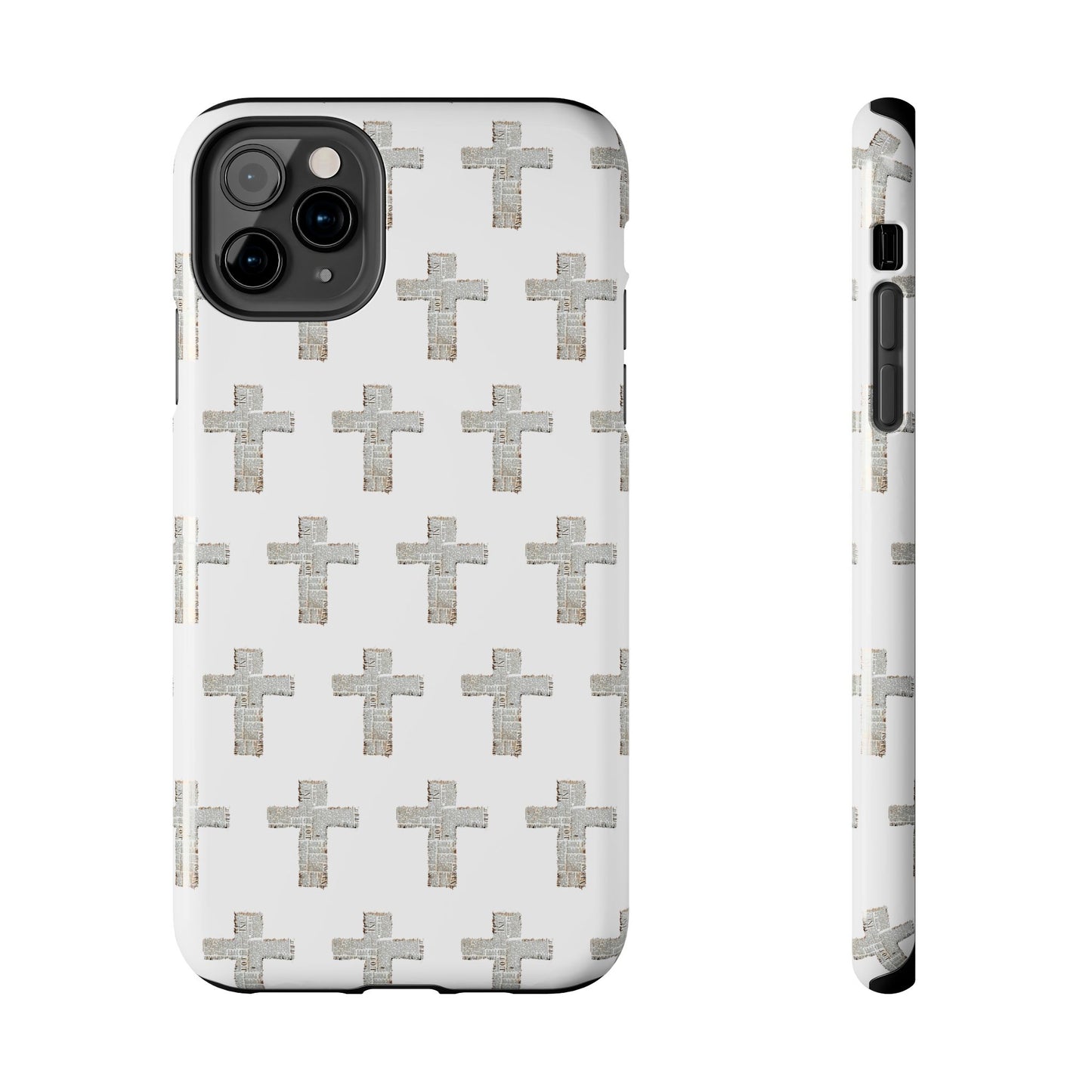 Cross Pattern Tough Phone Case — Minimalist Religious Christian Design