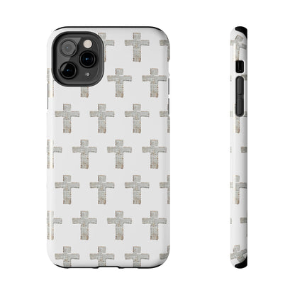 Cross Pattern Tough Phone Case — Minimalist Religious Christian Design