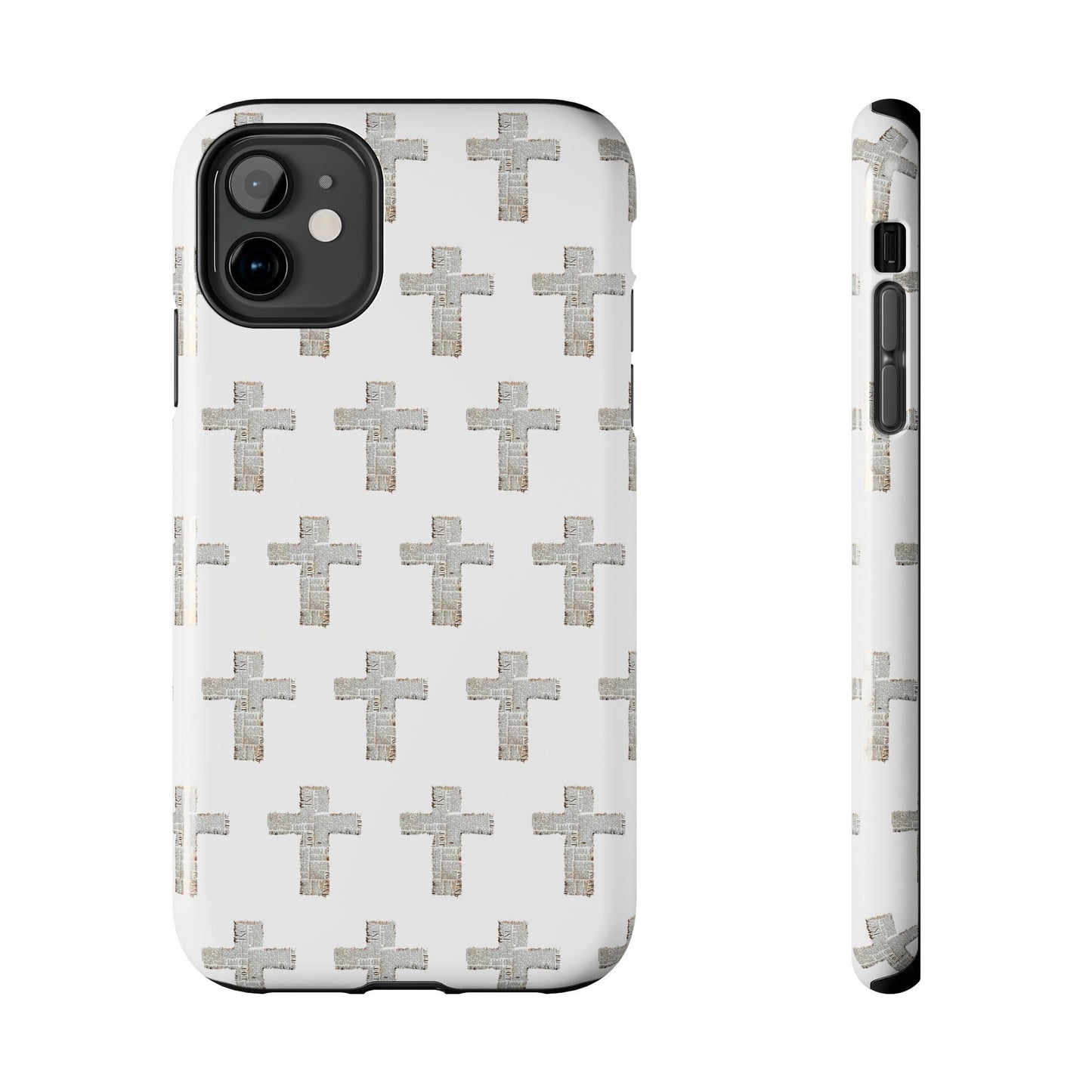 Cross Pattern Tough Phone Case — Minimalist Religious Christian Design
