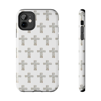 Cross Pattern Tough Phone Case — Minimalist Religious Christian Design