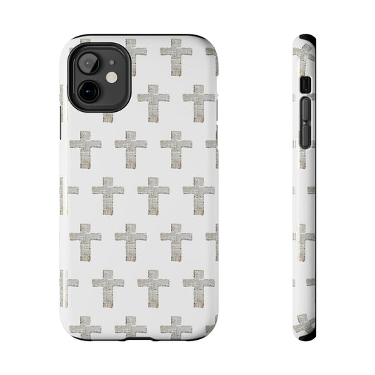 Cross Pattern Tough Phone Case — Minimalist Religious Christian Design