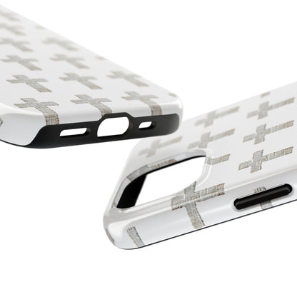 Cross Pattern Tough Phone Case — Minimalist Religious Christian Design