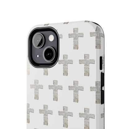 Cross Pattern Tough Phone Case — Minimalist Religious Christian Design