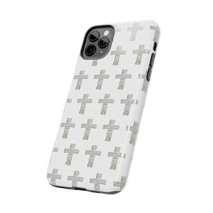Cross Pattern Tough Phone Case — Minimalist Religious Christian Design