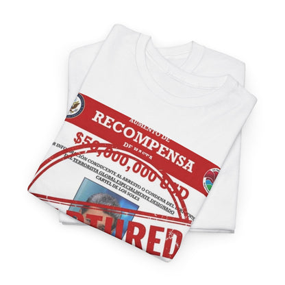 Captured 'Recompensa' Wanted Poster T-Shirt — Nicolás Maduro Mock Reward Design