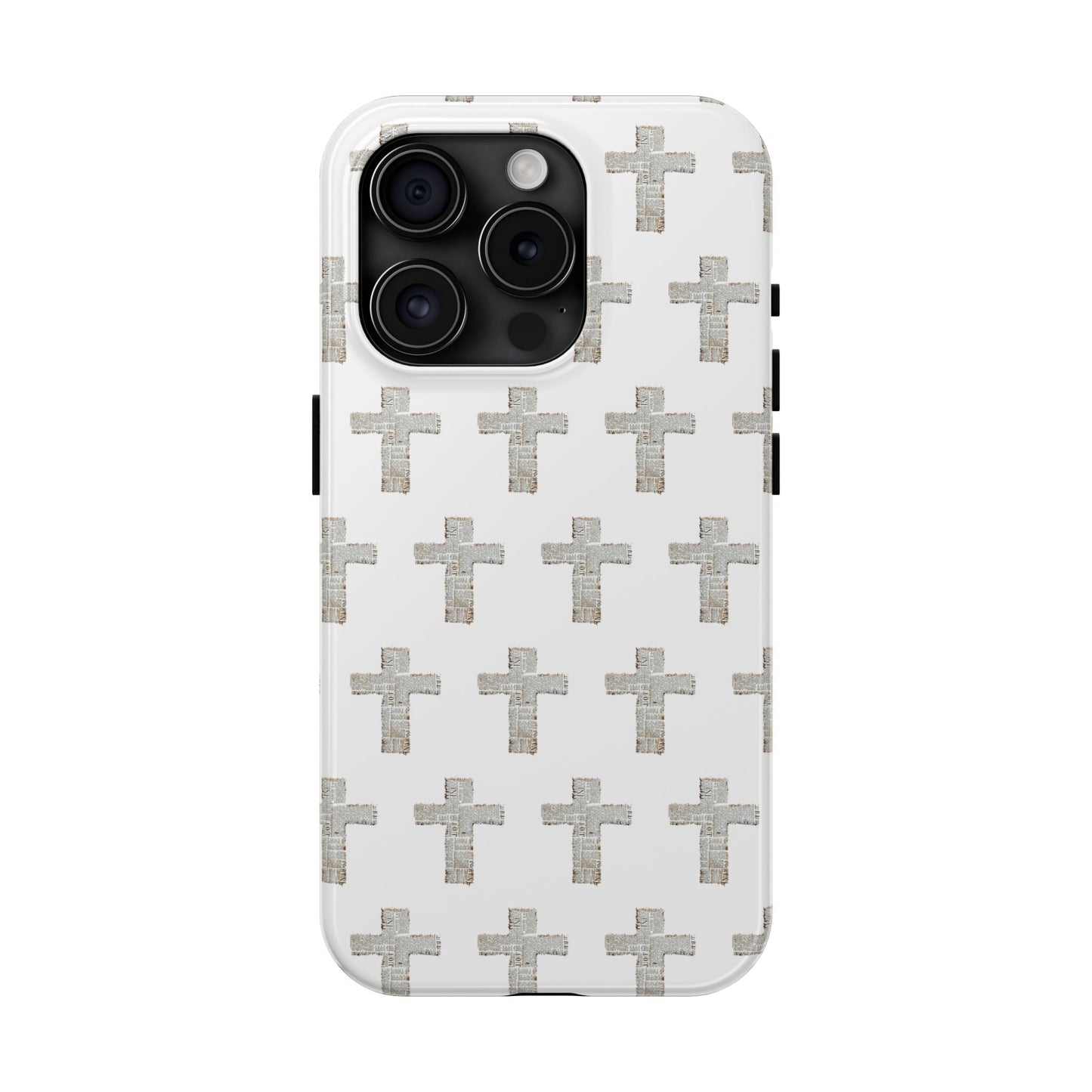 Cross Pattern Tough Phone Case — Minimalist Religious Christian Design