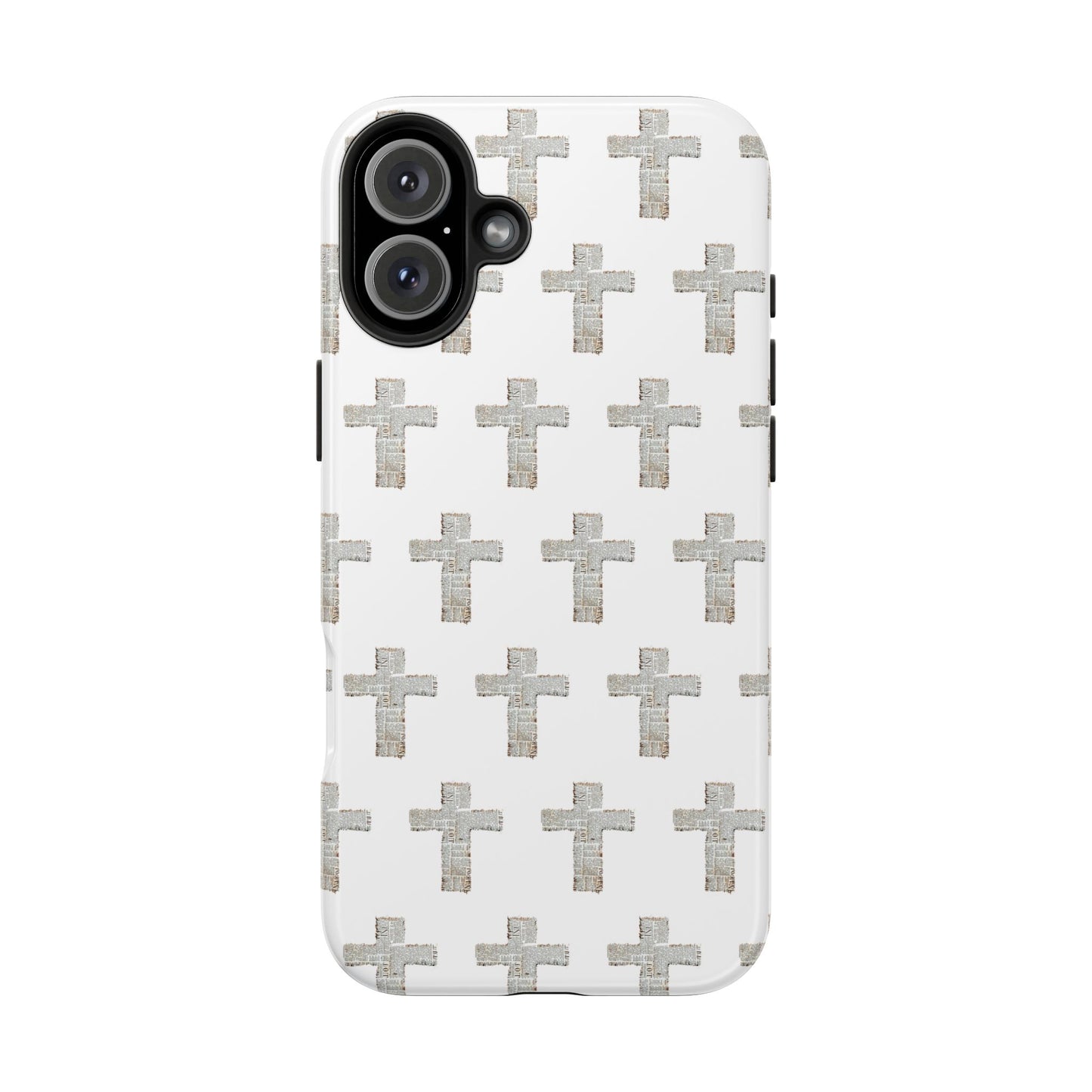 Cross Pattern Tough Phone Case — Minimalist Religious Christian Design