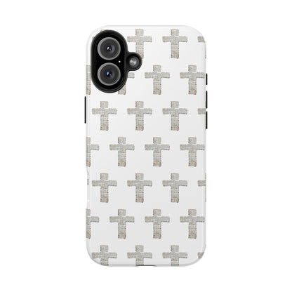 Cross Pattern Tough Phone Case — Minimalist Religious Christian Design