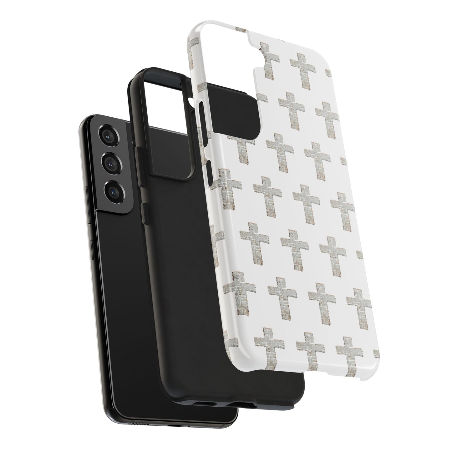 Cross Pattern Tough Phone Case — Minimalist Religious Christian Design