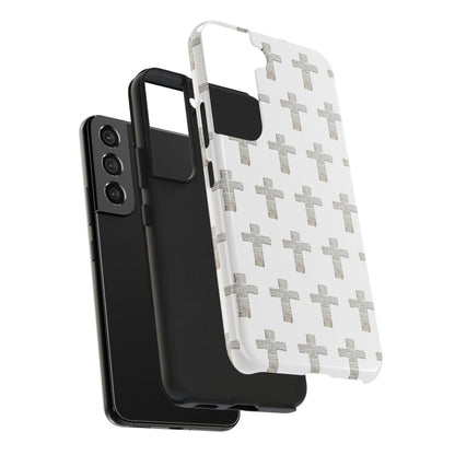 Cross Pattern Tough Phone Case — Minimalist Religious Christian Design