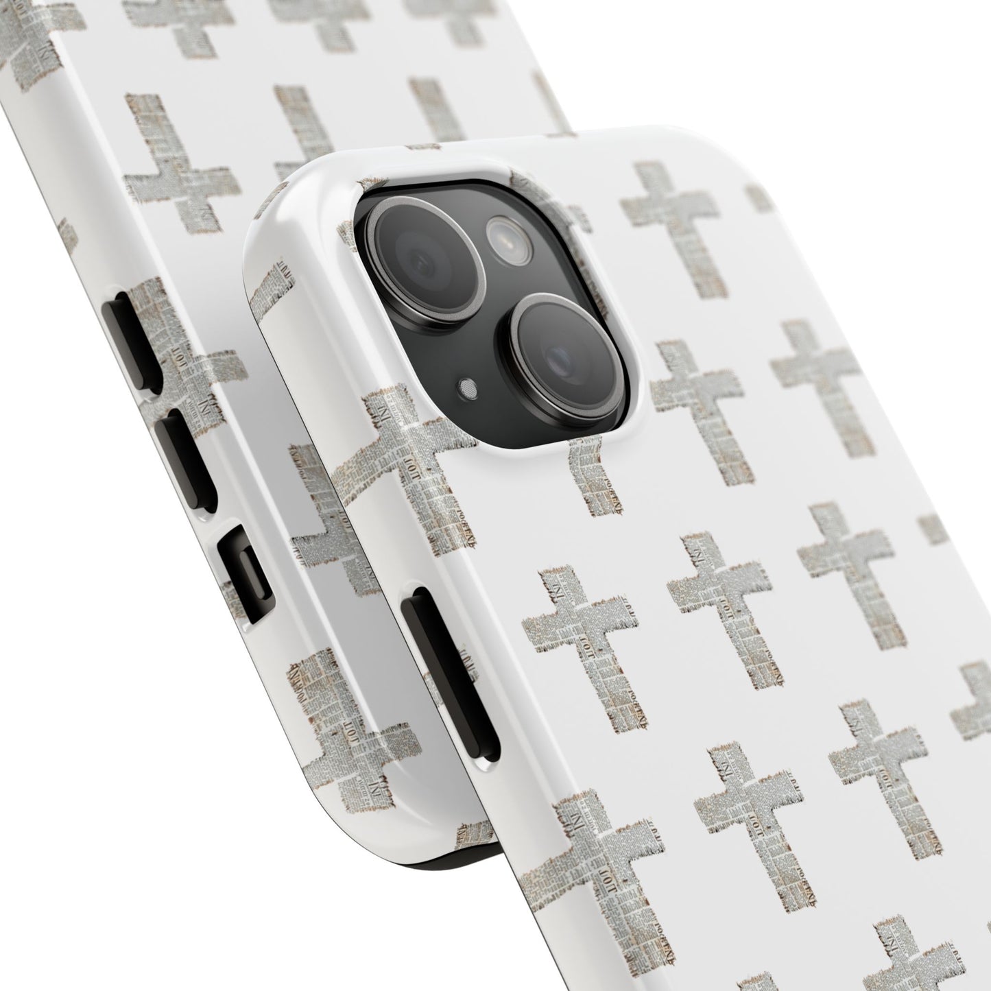 Cross Pattern Tough Phone Case — Minimalist Religious Christian Design