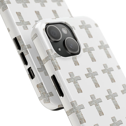 Cross Pattern Tough Phone Case — Minimalist Religious Christian Design