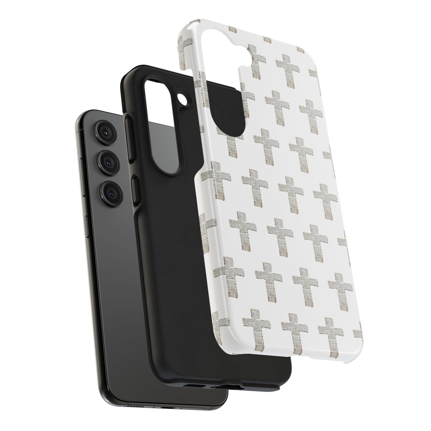 Cross Pattern Tough Phone Case — Minimalist Religious Christian Design