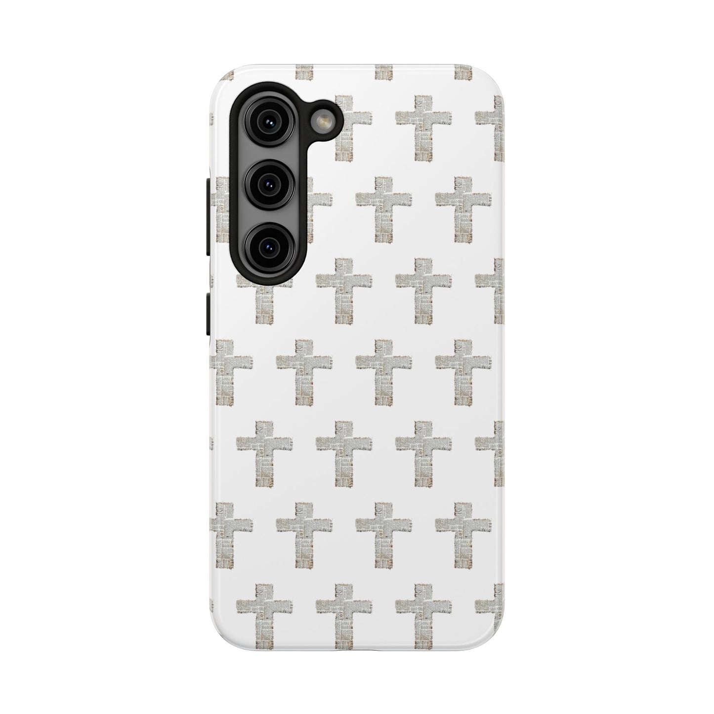 Cross Pattern Tough Phone Case — Minimalist Religious Christian Design