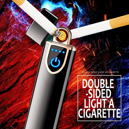 Rechargeable Use Windproof Lighter, Double-sided Cigarette Lighter, Small And Light Flamel