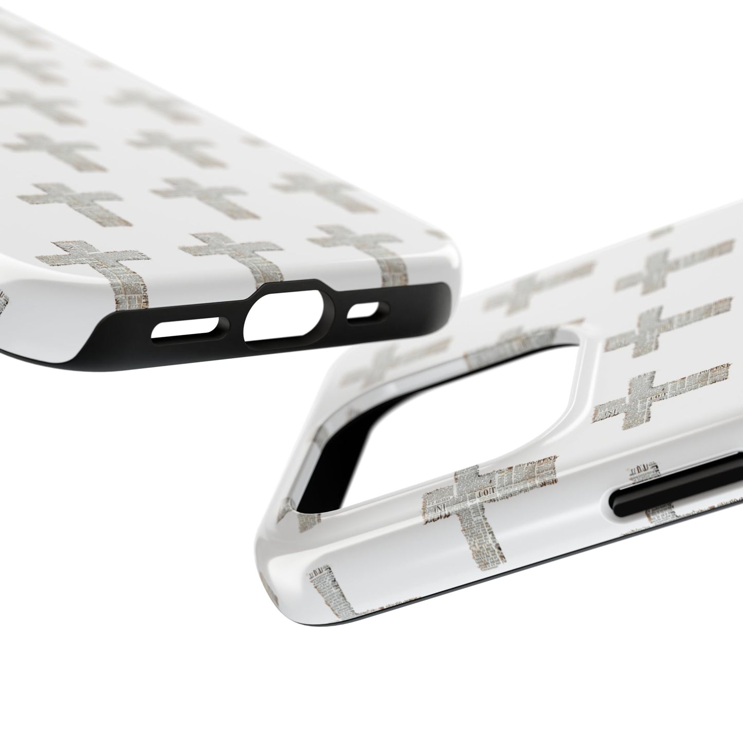 Cross Pattern Tough Phone Case — Minimalist Religious Christian Design