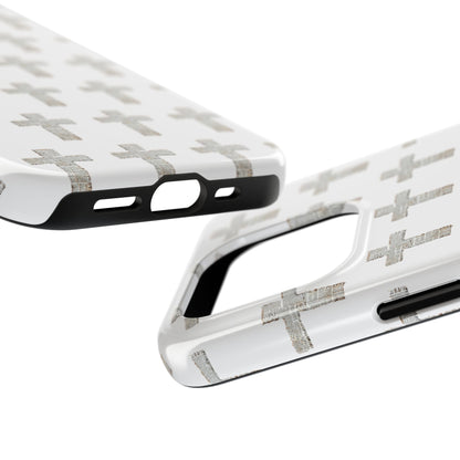 Cross Pattern Tough Phone Case — Minimalist Religious Christian Design