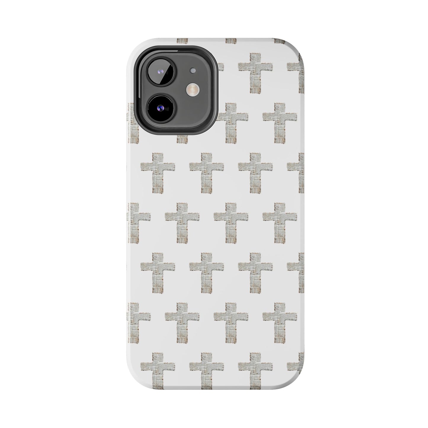 Cross Pattern Tough Phone Case — Minimalist Religious Christian Design