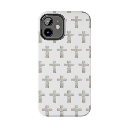 Cross Pattern Tough Phone Case — Minimalist Religious Christian Design