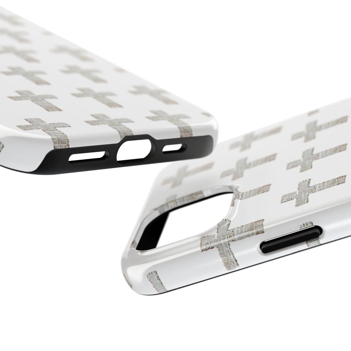 Cross Pattern Tough Phone Case — Minimalist Religious Christian Design